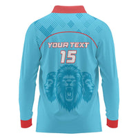 Custom South Africa Pretoria Cricket Long Sleeve Polo Shirt Roar Saam More - This Is Pretoria - Wonder Print Shop