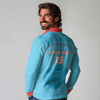 Custom South Africa Pretoria Cricket Long Sleeve Polo Shirt Roar Saam More - This Is Pretoria - Wonder Print Shop