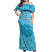 Custom South Africa Pretoria Cricket Off Shoulder Maxi Dress Roar Saam More - This Is Pretoria - Wonder Print Shop