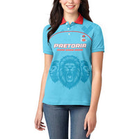 Custom South Africa Pretoria Cricket Women Polo Shirt Roar Saam More - This Is Pretoria - Wonder Print Shop