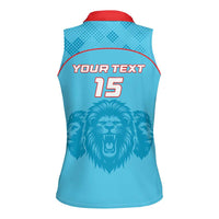 Custom South Africa Pretoria Cricket Women Sleeveless Polo Shirt Roar Saam More - This Is Pretoria - Wonder Print Shop