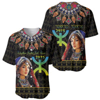 Happy Amazigh New Year Baseball Jersey With Women Amazigh - Berber Pattern - Wonder Print Shop