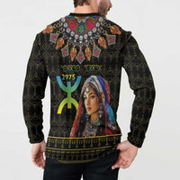 Happy Amazigh New Year Button Sweatshirt With Women Amazigh - Berber Pattern - Wonder Print Shop
