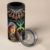 Happy Amazigh New Year 4 in 1 Can Cooler Tumbler With Women Amazigh - Berber Pattern - Wonder Print Shop