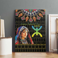 Happy Amazigh New Year Canvas Wall Art With Women Amazigh - Berber Pattern - Wonder Print Shop