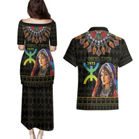 Happy Amazigh New Year Couples Matching Puletasi and Hawaiian Shirt With Women Amazigh - Berber Pattern - Wonder Print Shop