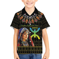 Happy Amazigh New Year Family Matching Long Sleeve Bodycon Dress and Hawaiian Shirt With Women Amazigh - Berber Pattern - Wonder Print Shop