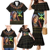 Happy Amazigh New Year Family Matching Mermaid Dress and Hawaiian Shirt With Women Amazigh - Berber Pattern - Wonder Print Shop