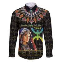 Happy Amazigh New Year Family Matching Off The Shoulder Long Sleeve Dress and Hawaiian Shirt With Women Amazigh - Berber Pattern - Wonder Print Shop