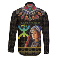 Happy Amazigh New Year Family Matching Off The Shoulder Long Sleeve Dress and Hawaiian Shirt With Women Amazigh - Berber Pattern - Wonder Print Shop