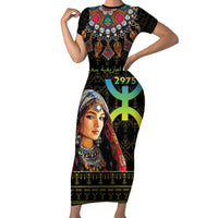 Happy Amazigh New Year Family Matching Short Sleeve Bodycon Dress and Hawaiian Shirt With Women Amazigh - Berber Pattern - Wonder Print Shop