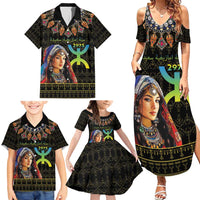 Happy Amazigh New Year Family Matching Summer Maxi Dress and Hawaiian Shirt With Women Amazigh - Berber Pattern - Wonder Print Shop