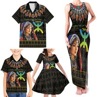 Happy Amazigh New Year Family Matching Tank Maxi Dress and Hawaiian Shirt With Women Amazigh - Berber Pattern - Wonder Print Shop