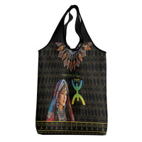 Happy Amazigh New Year Grocery Bag With Women Amazigh - Berber Pattern