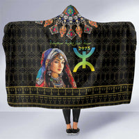 Happy Amazigh New Year Hooded Blanket With Women Amazigh - Berber Pattern