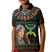 Happy Amazigh New Year Kid Polo Shirt With Women Amazigh - Berber Pattern - Wonder Print Shop