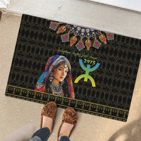 Happy Amazigh New Year Rubber Doormat With Women Amazigh - Berber Pattern - Wonder Print Shop
