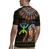 Happy Amazigh New Year Rugby Jersey With Women Amazigh - Berber Pattern - Wonder Print Shop