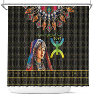 Happy Amazigh New Year Shower Curtain With Women Amazigh - Berber Pattern