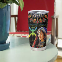 Happy Amazigh New Year Tumbler Cup With Women Amazigh - Berber Pattern - Wonder Print Shop