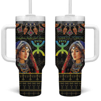 Happy Amazigh New Year Tumbler With Handle With Women Amazigh - Berber Pattern - Wonder Print Shop