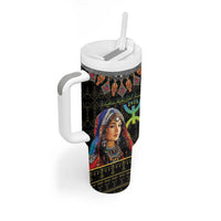 Happy Amazigh New Year Tumbler With Handle With Women Amazigh - Berber Pattern - Wonder Print Shop