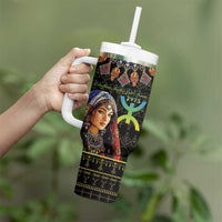 Happy Amazigh New Year Tumbler With Handle With Women Amazigh - Berber Pattern - Wonder Print Shop