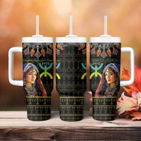 Happy Amazigh New Year Tumbler With Handle With Women Amazigh - Berber Pattern - Wonder Print Shop