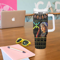 Happy Amazigh New Year Tumbler With Handle With Women Amazigh - Berber Pattern - Wonder Print Shop