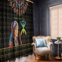 Happy Amazigh New Year Window Curtain With Women Amazigh - Berber Pattern - Wonder Print Shop
