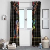 Happy Amazigh New Year Window Curtain With Women Amazigh - Berber Pattern - Wonder Print Shop