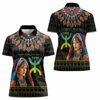 Happy Amazigh New Year Women Polo Shirt With Women Amazigh - Berber Pattern - Wonder Print Shop