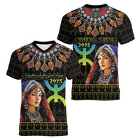 Happy Amazigh New Year Women V-Neck T-Shirt With Women Amazigh - Berber Pattern - Wonder Print Shop