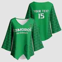 Custom Comoros Football Kimono Sleeve Blouse Go Champions Green Les Coelacantes - Wonder Print Shop