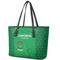 Comoros Football Leather Tote Bag Go Champions Green Les Coelacantes - Wonder Print Shop