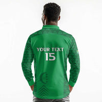 Custom Comoros Football Long Sleeve Polo Shirt Go Champions Green Les Coelacantes - Wonder Print Shop
