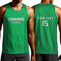 Custom Comoros Football Men Tank Top Go Champions Green Les Coelacantes - Wonder Print Shop