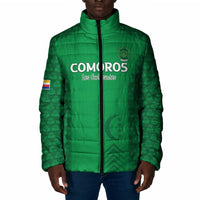 Custom Comoros Football Padded Jacket Go Champions Green Les Coelacantes - Wonder Print Shop