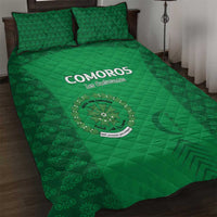 Comoros Football Quilt Bed Set Go Champions Green Les Coelacantes - Wonder Print Shop