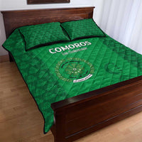 Comoros Football Quilt Bed Set Go Champions Green Les Coelacantes - Wonder Print Shop