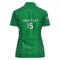 Custom Comoros Football Women Polo Shirt Go Champions Green Les Coelacantes LT15