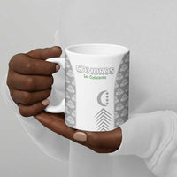 Custom Comoros Football Ceramic Mug Go Champions White Les Coelacantes - Wonder Print Shop