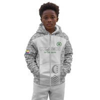 Custom Comoros Football Kid Hoodie Go Champions White Les Coelacantes - Wonder Print Shop