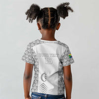 Custom Comoros Football Kid T shirt Go Champions White Les Coelacantes LT15
