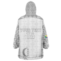 Custom Comoros Football Kid Wearable Blanket Hoodie Go Champions White Les Coelacantes - Wonder Print Shop