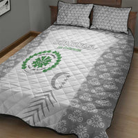Comoros Football Quilt Bed Set Go Champions White Les Coelacantes - Wonder Print Shop