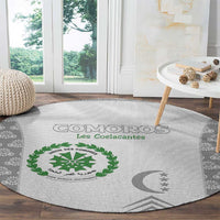 Comoros Football Round Carpet Go Champions White Les Coelacantes - Wonder Print Shop