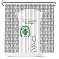 Comoros Football Shower Curtain Go Champions White Les Coelacantes - Wonder Print Shop