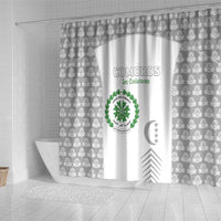 Comoros Football Shower Curtain Go Champions White Les Coelacantes - Wonder Print Shop