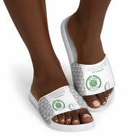 Comoros Football Slide Sandals Go Champions White Les Coelacantes - Wonder Print Shop